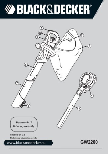 BlackandDecker Aspirateur Soufflant- Gw2200 - Type 1 - Instruction Manual (TchÃ¨que)