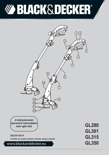 BlackandDecker Coupe-Bordure- Gl315 - Type 1 - Instruction Manual (la Hongrie)