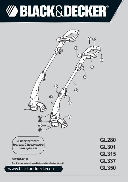 BlackandDecker Coupe-Bordure- Gl280 - Type 2 - Instruction Manual (la Hongrie)