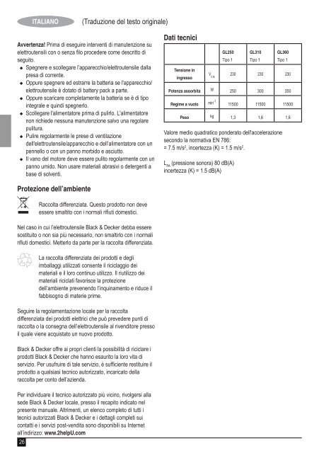 BlackandDecker Coupe-Bordure- Gl310 - Type 1 - Instruction Manual (Europ&eacute;en)