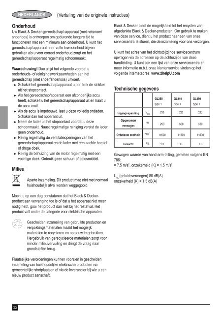 BlackandDecker Coupe-Bordure- Gl310 - Type 1 - Instruction Manual (Europ&eacute;en)