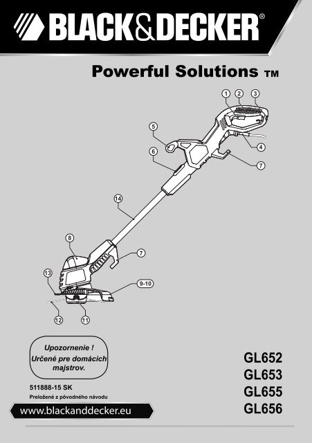 BlackandDecker Coupe-Bordure- Gl652 - Type 2 - 3 - Instruction Manual (Slovaque)