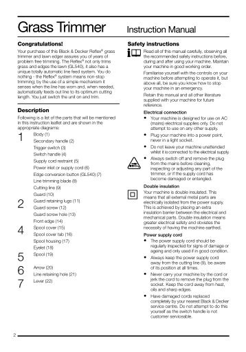 BlackandDecker Coupe-Bordure- Gl530 - Type 1 - Instruction Manual