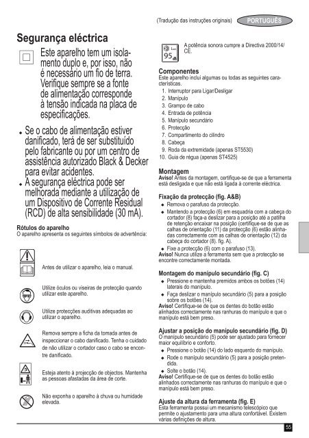 BlackandDecker Coupe-Bordure- St4525 - Type 1 - Instruction Manual (Europ&eacute;en)