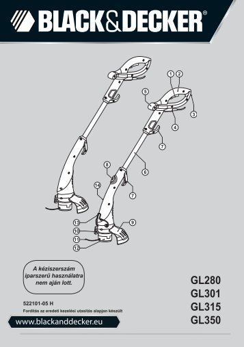 BlackandDecker Coupe-Bordure- Gl301 - Type 1 - Instruction Manual (la Hongrie)