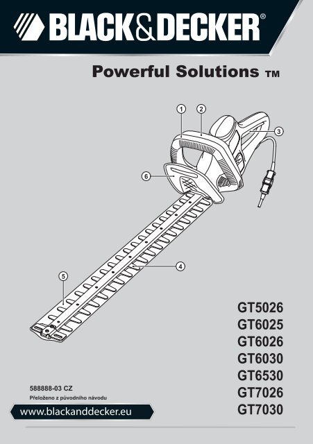 BlackandDecker Taille Haies- Gt6026 - Type 1 - Instruction Manual (Tch&egrave;que)