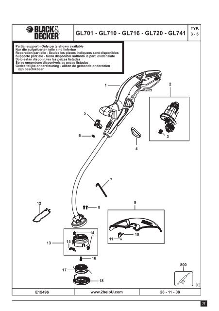 BlackandDecker Coupe-Bordure- Gl710 - Type 5 - Instruction Manual (Europ&eacute;en)