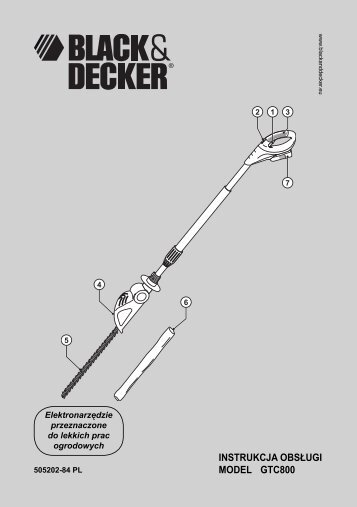 BlackandDecker Taille Haies Sans Fil- Gtc800nm - Type H1 - Instruction Manual (Pologne)