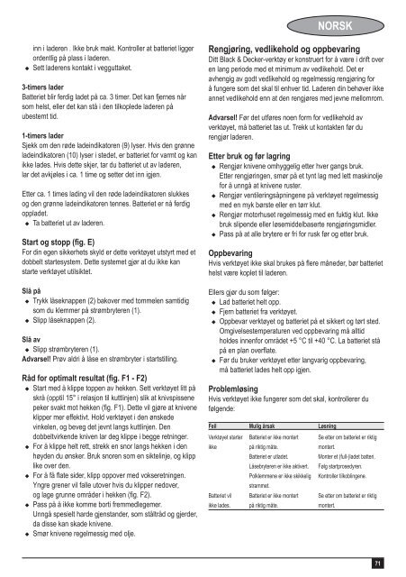 BlackandDecker Taille Haies Sans Fil- Gtc800nm - Type H1 - Instruction Manual (Europ&eacute;en)