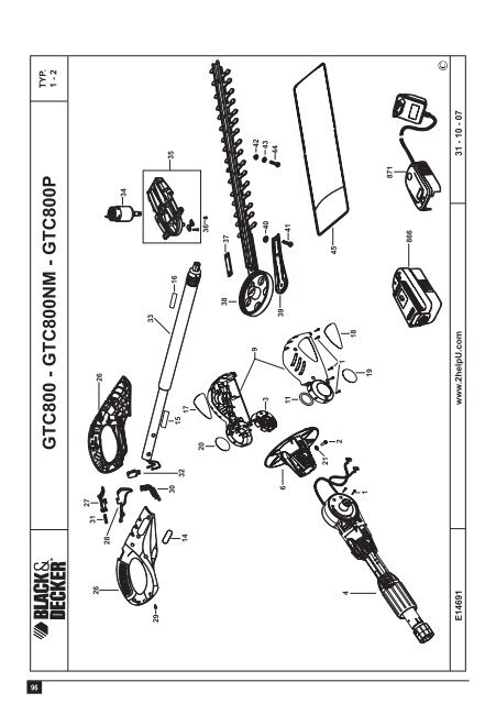 BlackandDecker Taille Haies Sans Fil- Gtc800nm - Type H1 - Instruction Manual (Europ&eacute;en)