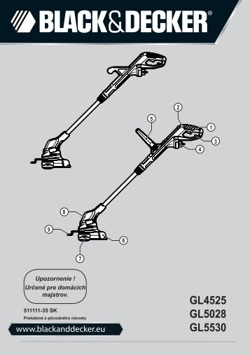 BlackandDecker Coupe-Bordure- Gl5530 - Type 1 - Instruction Manual (Slovaque)