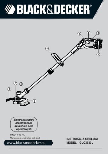 BlackandDecker Coupe-Bordurel Sans Fil- Glc3630l - Type H1 - Instruction Manual (Pologne)