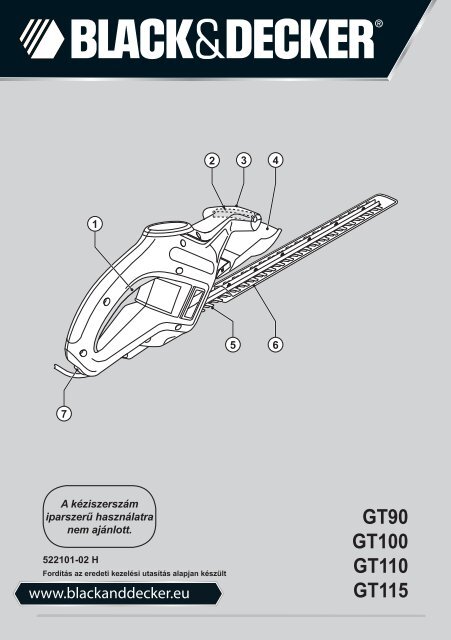 BlackandDecker Taille Haies- Gt90 - Type 3 - Instruction Manual (la Hongrie)