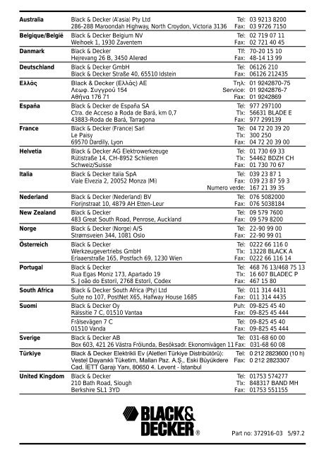 BlackandDecker Taille Haies Sans Fil- Gtc390 - Type 1 - Instruction Manual (Nordique)