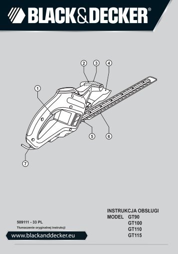 BlackandDecker Taille Haies- Gt110 - Type 3 - Instruction Manual (Pologne)