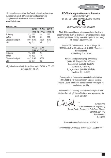 BlackandDecker Coupe-Bordure- Gl701 - Type 3 - Instruction Manual (Europ&eacute;en)