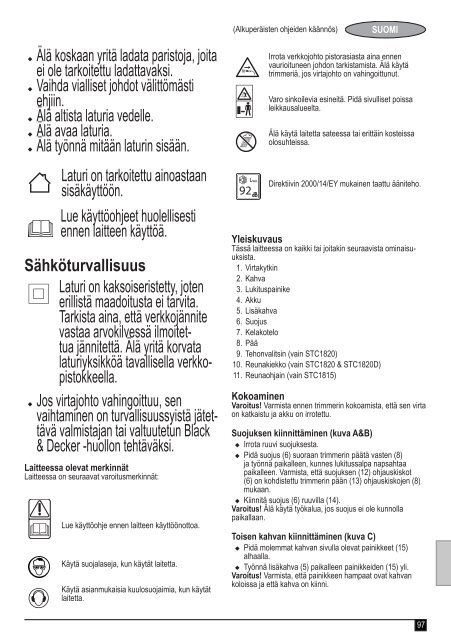 BlackandDecker Coupe-Bordurel Sans Fil- Stc1820d - Type 1 - Instruction Manual (Europ&eacute;en)