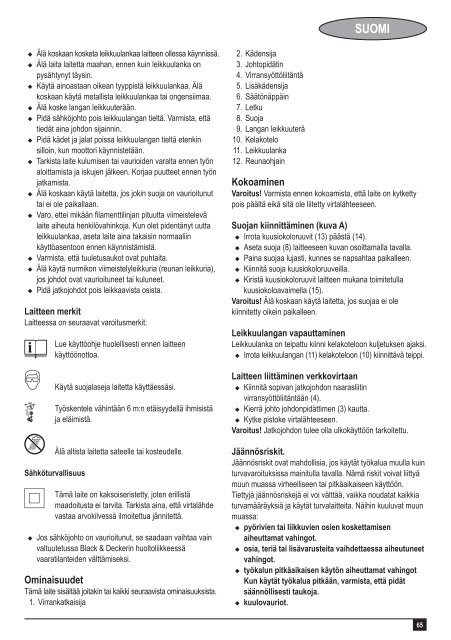 BlackandDecker Coupe-Bordure- Gl710 - Type 3 - Instruction Manual (Europ&eacute;en)