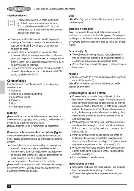 BlackandDecker Taille Haies- Gt5050 - Type 1 - Instruction Manual (Europ&eacute;en)