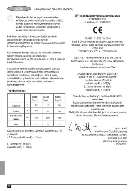 BlackandDecker Coupe-Bordure- Gl5028 - Type 1 - Instruction Manual (Europ&eacute;en)