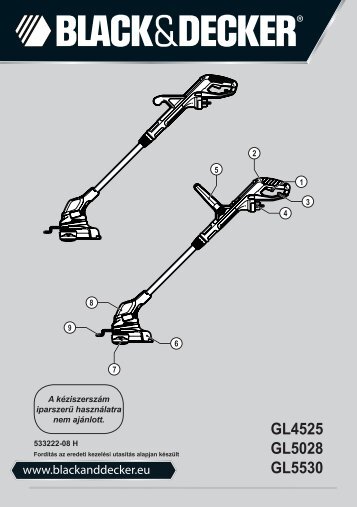 BlackandDecker Coupe-Bordure- Gl5028 - Type 1 - Instruction Manual (la Hongrie)