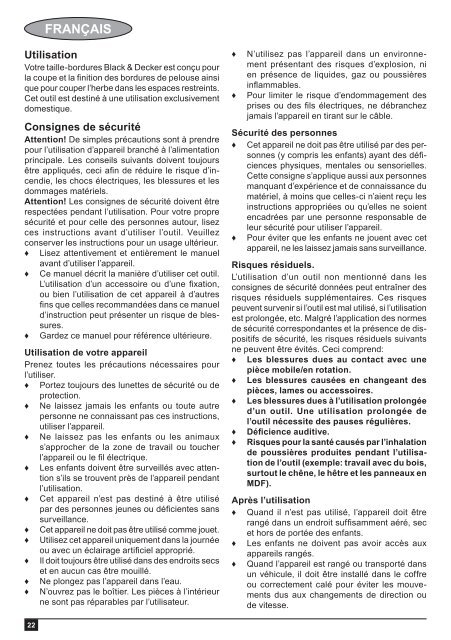 BlackandDecker Coupe-Bordure- Gl5028 - Type 1 - Instruction Manual (Europ&eacute;en Oriental)