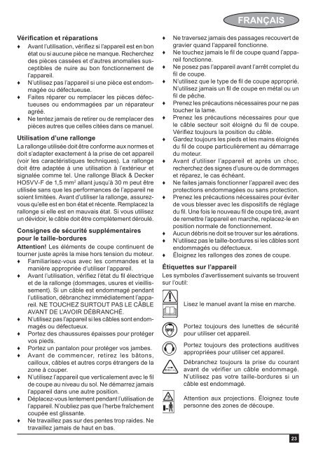 BlackandDecker Coupe-Bordure- Gl5028 - Type 1 - Instruction Manual (Europ&eacute;en Oriental)