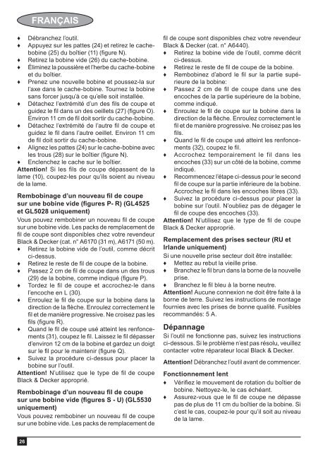 BlackandDecker Coupe-Bordure- Gl5028 - Type 1 - Instruction Manual (Europ&eacute;en Oriental)