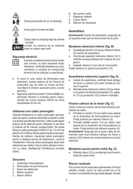 BlackandDecker Tondeuse Rotative- Gr3800 - Type 1 - 2 - Instruction Manual (Roumanie)