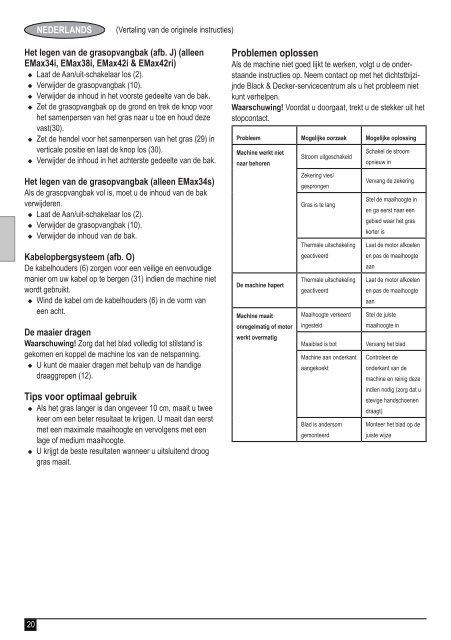 BlackandDecker Tondeuse Rotative- Emax34 - Type 2 - Instruction Manual (Europ&eacute;en)