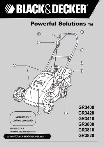 BlackandDecker Tondeuse Rotative- Gr3800 - Type 1 - 2 - Instruction Manual (TchÃ¨que)
