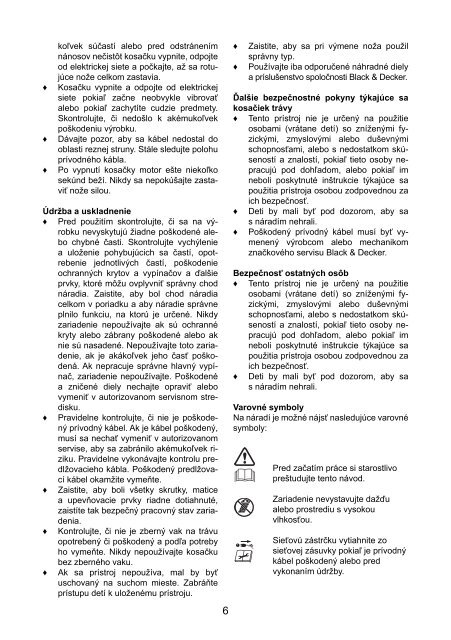 BlackandDecker Tondeuse Rotative- Gr3420 - Type 1 - 2 - Instruction Manual (Slovaque)