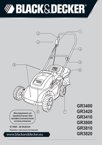 BlackandDecker Tondeuse Rotative- Gr3420 - Type 1 - 2 - Instruction Manual (Russie - Ukraine)
