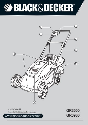 BlackandDecker Tondeuse Rotative- Gr3000 - Type 1 - 2 - Instruction Manual (Turque)