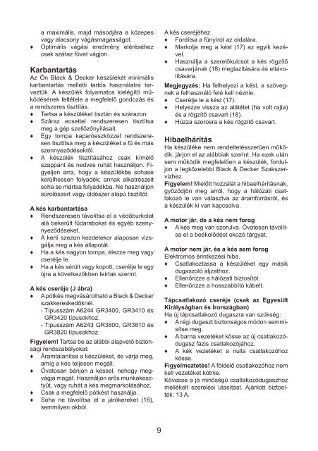 BlackandDecker Tondeuse Rotative- Gr3810 - Type 1 - 2 - Instruction Manual (la Hongrie)