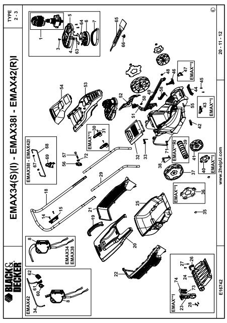 BlackandDecker Tondeuse Rotative- Emax42 - Type 3 - Instruction Manual (Europ&eacute;en)