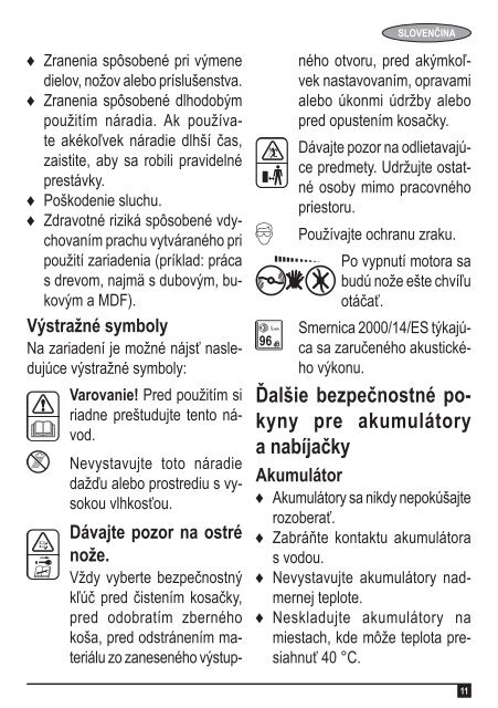 BlackandDecker Tondeuse S/f- Clm3820 - Type 1 - Instruction Manual (Slovaque)