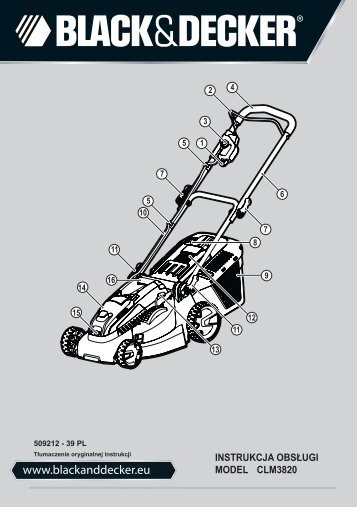 BlackandDecker Tondeuse S/f- Clm3820 - Type 1 - Instruction Manual (Pologne)