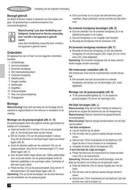 BlackandDecker Tondeuse Rotative- Emax34 - Type 3 - Instruction Manual (Europ&eacute;en)