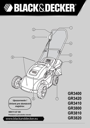 BlackandDecker Tondeuse Rotative- Gr3820 - Type 1 - Instruction Manual (Slovaque)