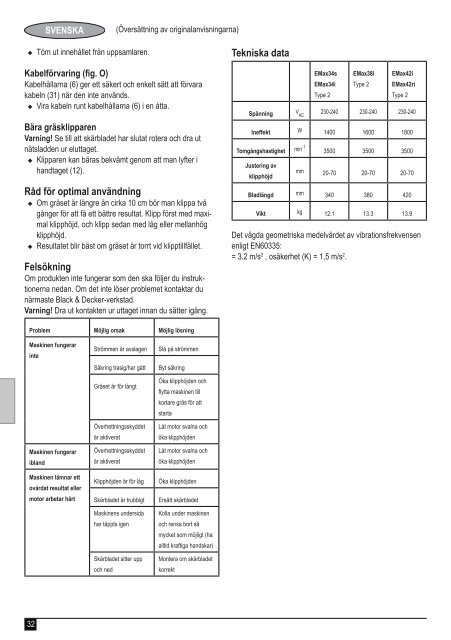 BlackandDecker Tondeuse Rotative- Emax38 - Type 2 - Instruction Manual