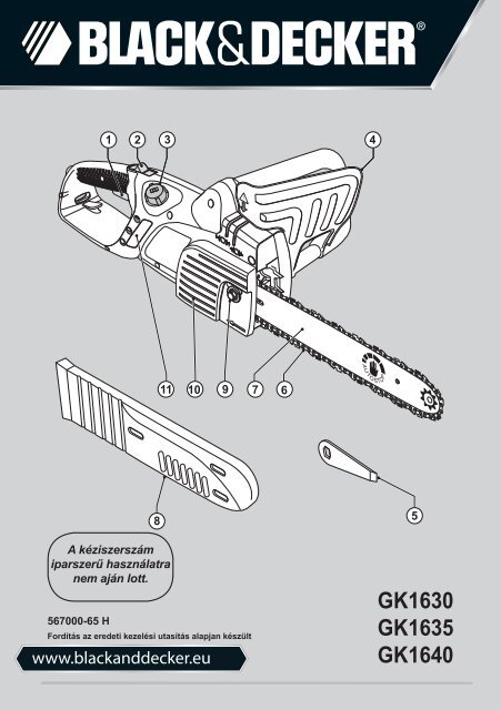 BlackandDecker Tronconneuse- Gk1630 - Type 5 - Instruction Manual (la  Hongrie)