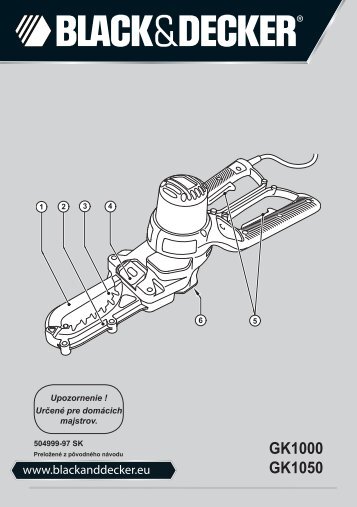 BlackandDecker Coupe-Branche- Gk1050 - Type 2 - Instruction Manual (Slovaque)