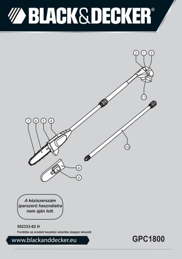 BlackandDecker Elagueur- Gpc1800nm - Type H1 - Instruction Manual (la Hongrie)