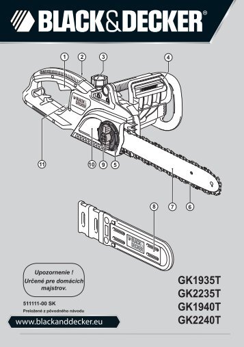 BlackandDecker Tronconneuse- Gk1935 - Type 2 - Instruction Manual (Slovaque)