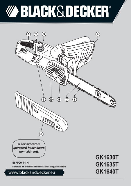 BlackandDecker Tronconneuse- Gk1635t - Type 5 - Instruction Manual (la Hongrie)