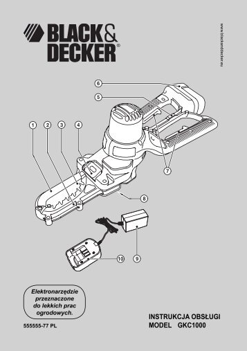 BlackandDecker Coupe-Branche- Gkc1000l - Type H1 - Instruction Manual (Pologne)