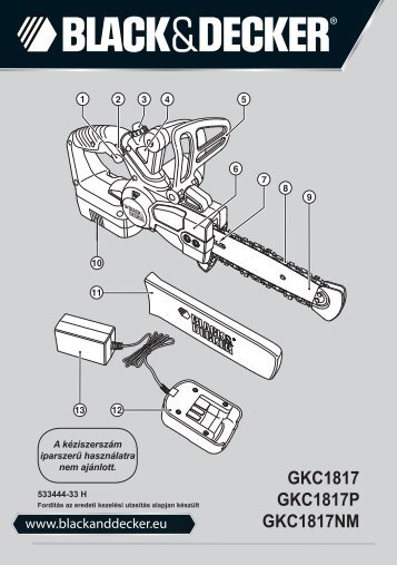 BlackandDecker Tronconneuse- Gkc1817 - Type H1 - Instruction Manual (la Hongrie)