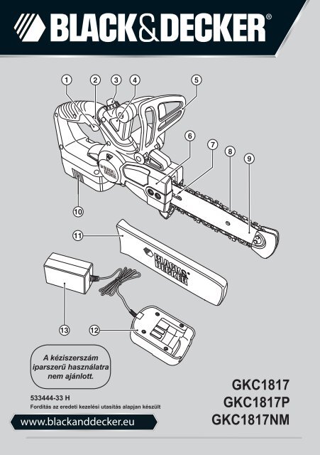 BlackandDecker Tronconneuse- Gkc1817 - Type H1 - Instruction Manual (la Hongrie)