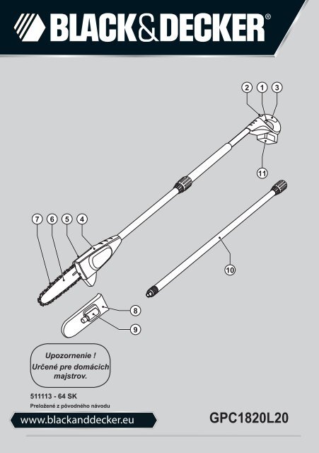 BlackandDecker Elagueur- Gpc1820l - Type H1 - H2 - Instruction Manual (Slovaque)